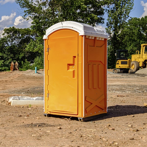 how often are the portable restrooms cleaned and serviced during a rental period in Potomac Mills